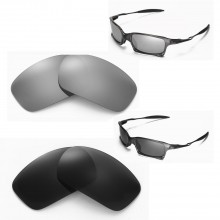 Walleva Titanium + Black Polarized Replacement Lenses For Oakley X Squared (OO6011 Series) Sunglasses 